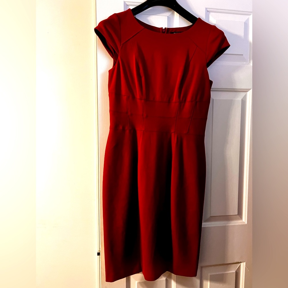 White House, Black market cranberry red business dress. Classy and striking.